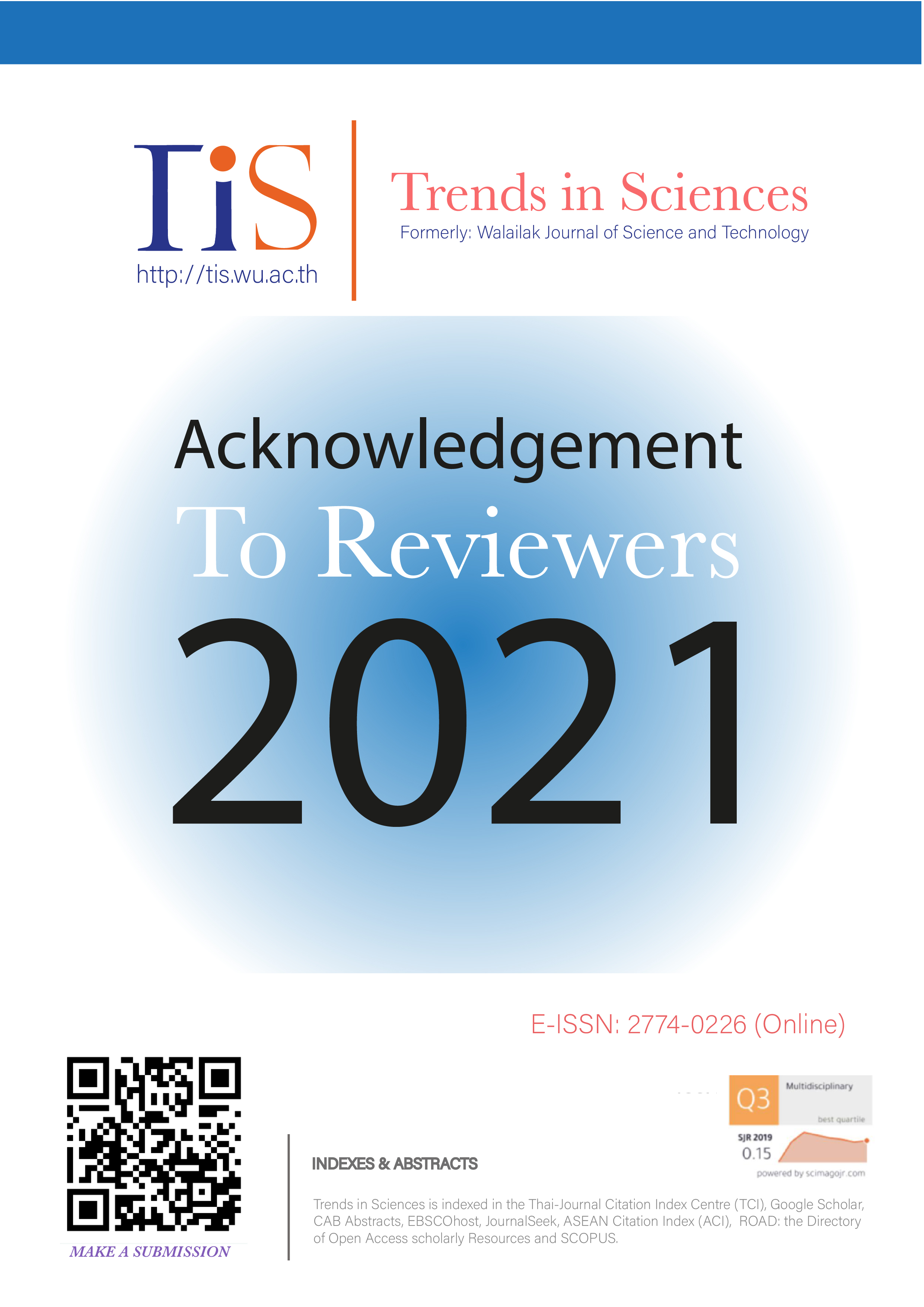 					View Acknowledgement to Reviewers in 2021
				