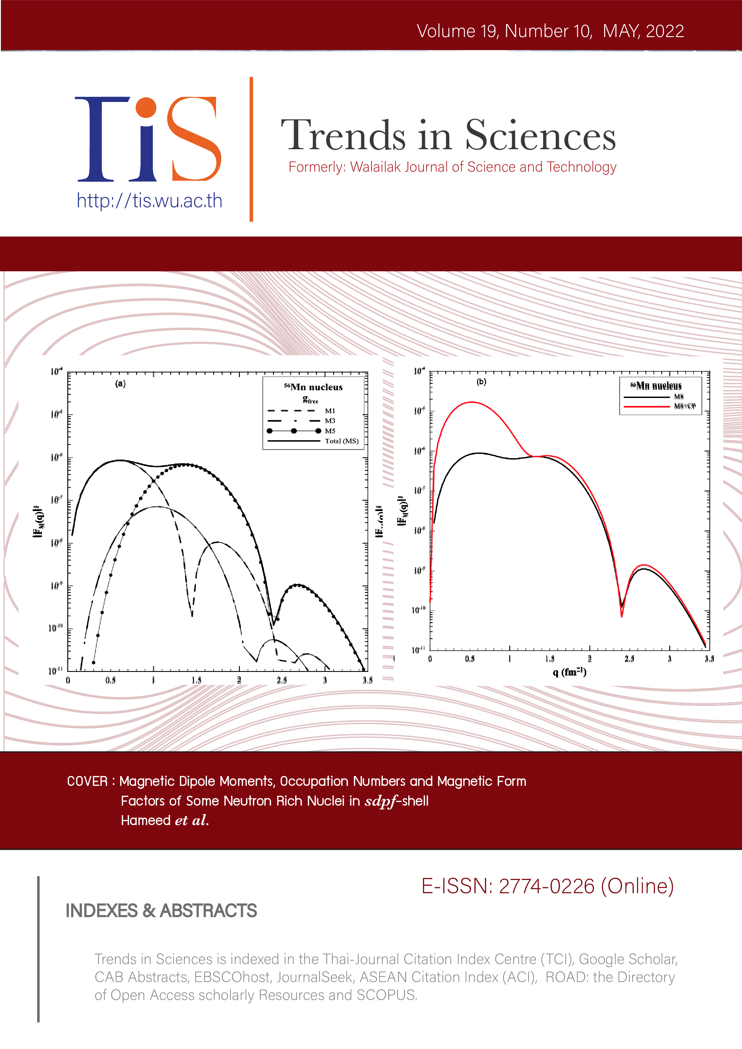					View Vol. 19 No. 10 (2022): Trends in Sciences, Volume 19, Number 10, 15 May 2022
				
